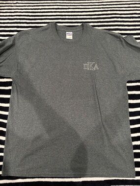 Gildan Men's Pi Kappa Alpha Charcoal Gray Crewneck T-Shirt